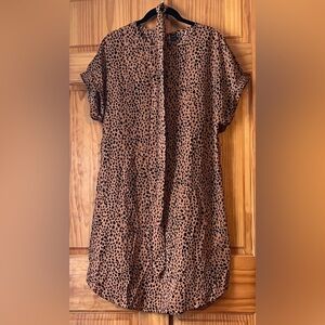 SHEIN Brown Leopard Midi Dress
